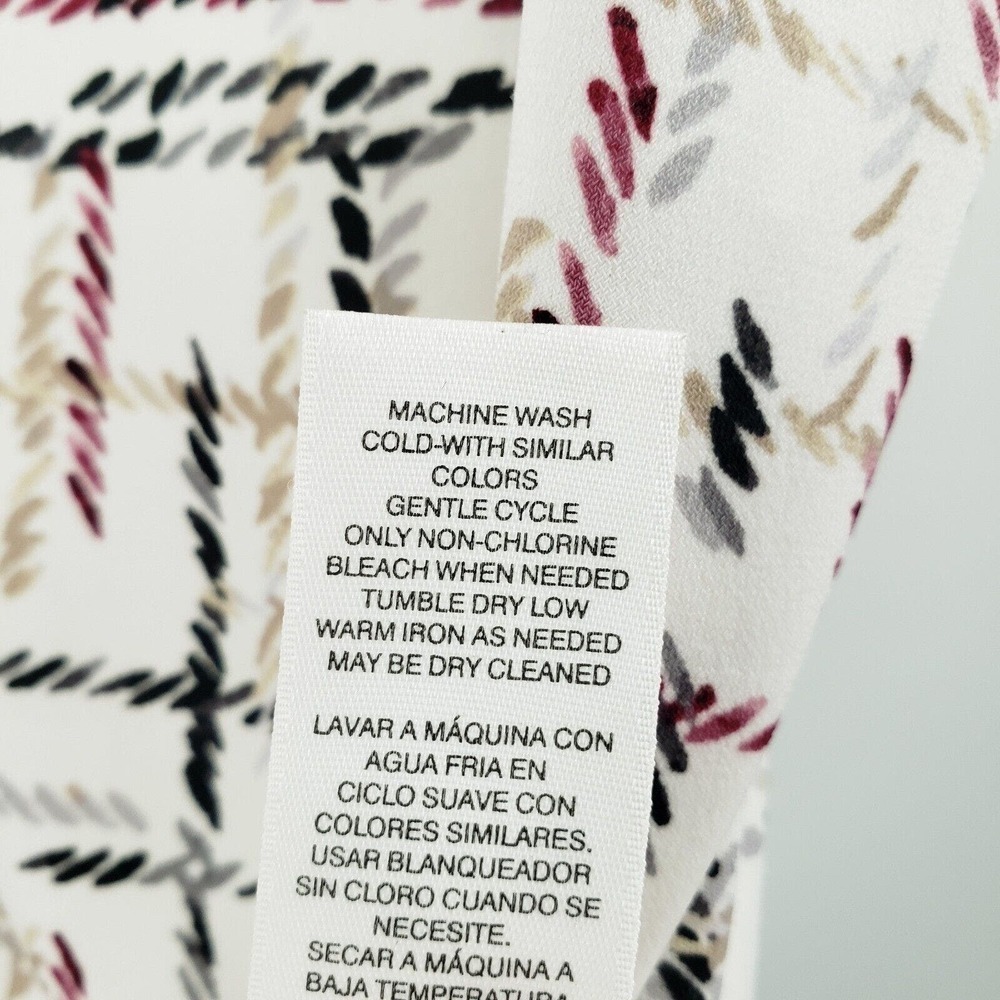 White House Black Market Cream and Black Patterned Blouse - Picture 6 of 10